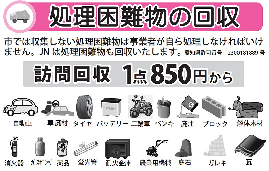 産業廃棄物・処理困難物 回収